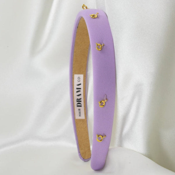 Lilac Puff Hair Band - 8 Charms