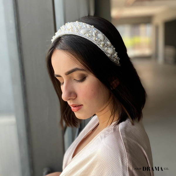 Shell & Pearl Flat Band - Blue