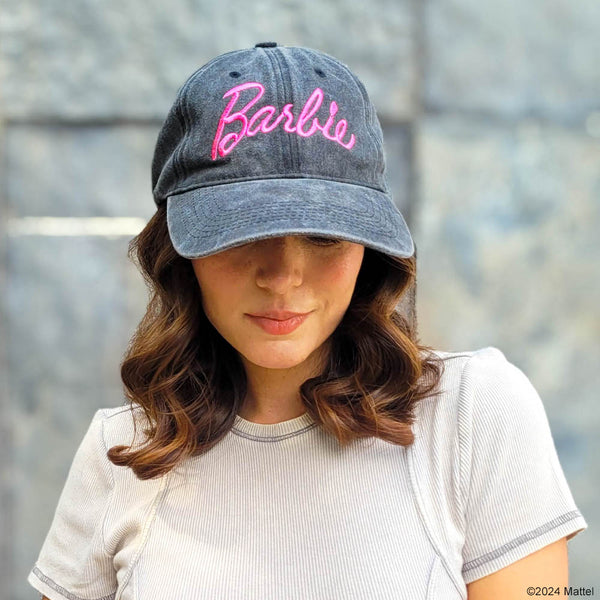 Barbie Denim Baseball Cap - Black & Pink