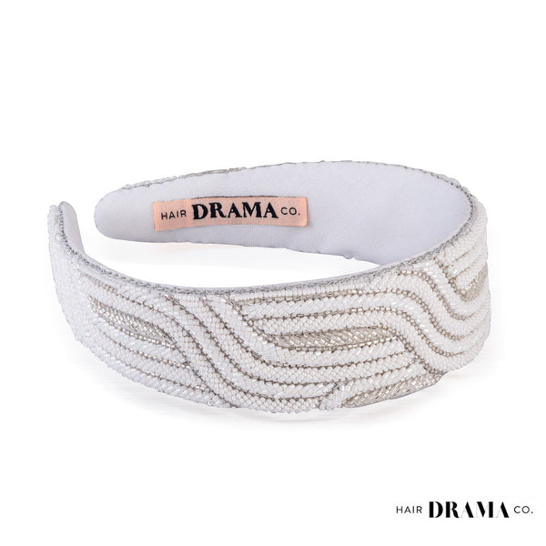 Embellished Flat Band - White