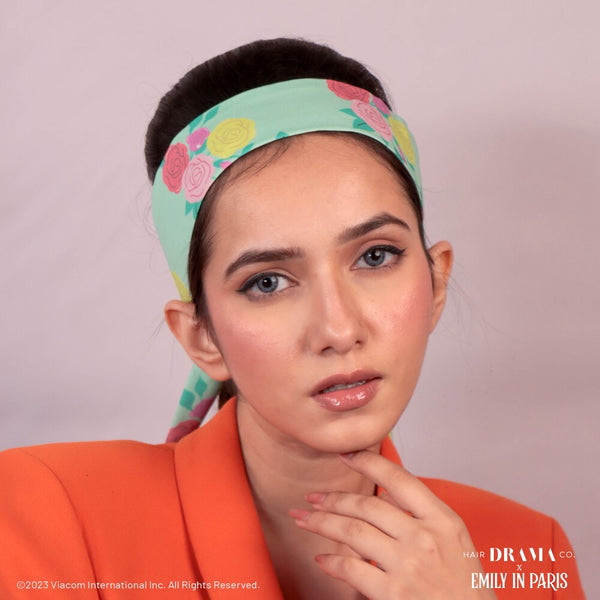 HDC X Emily In Paris Multi-color Rose Themed Scarf