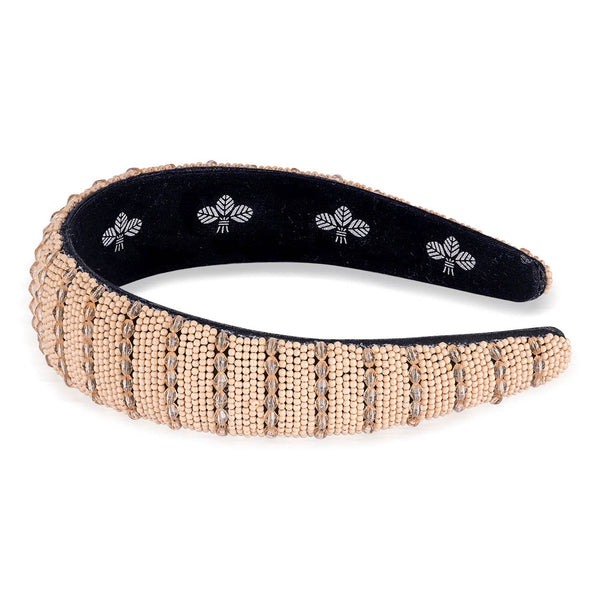 Irina Flat HairBand - Beige & Gold