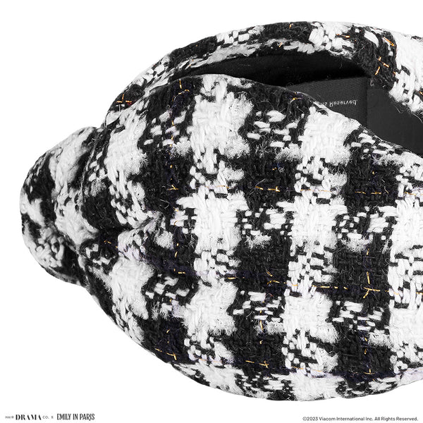 HDC X Emily In Paris Black & White Tweed Knotted Hair Band