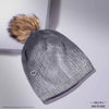 HDC x Emily in Paris Metallic Grey Real Wool Beanie with Original Fur Pom-pom & Heart Charm