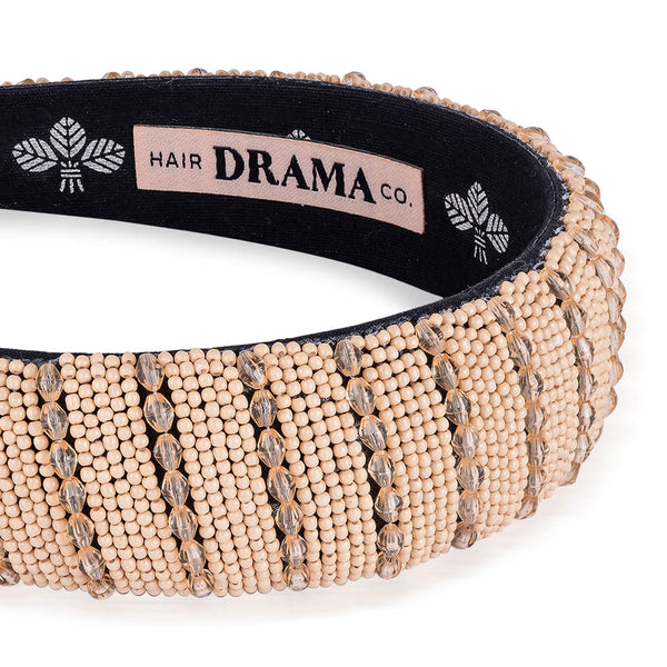 Irina Flat HairBand - Beige & Gold