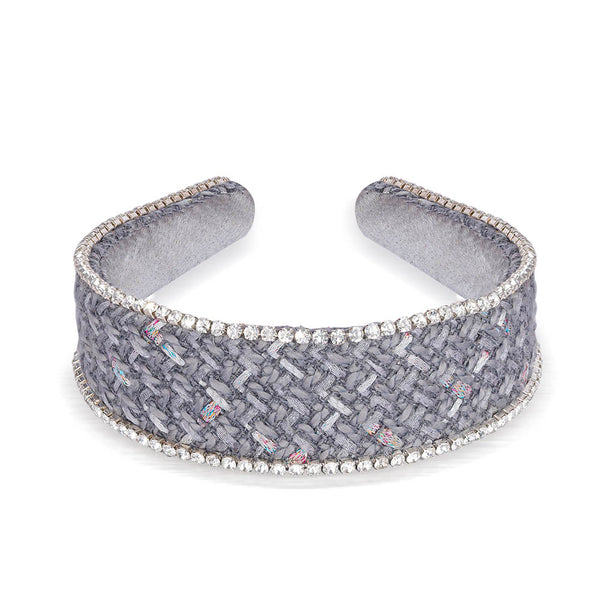 HDC x Emily in Paris Grey Tweed Crystal Flat Hair Band