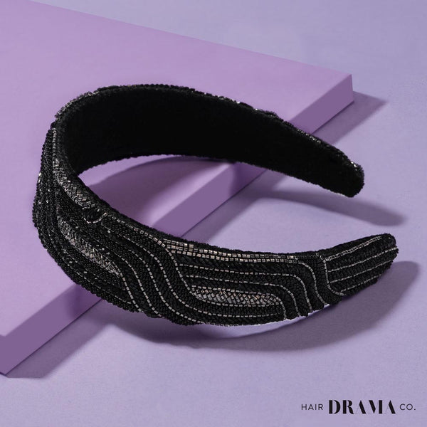 Embellished Flat Band - Black