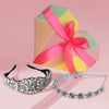 All that Glitters Gift Box with 1 Crystal Hair Band & 1 Rose Hair Band - Silver