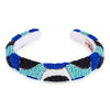 Embellished Evil Eye Puff Hair Band - Blue