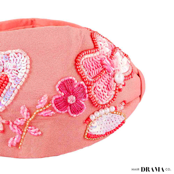 Color me Magic Knotted Embellished Hair Band for Women - Rose Pink