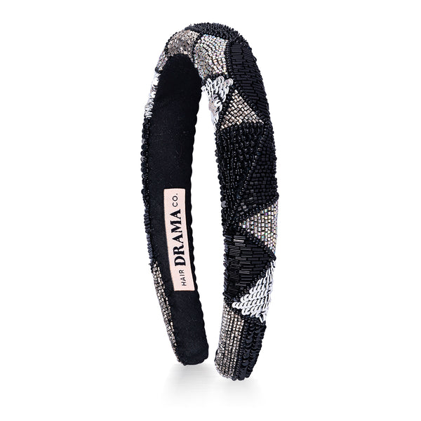 Embellished Puff Hair Band - Black