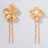 Set of 2 Iris Pearl U Pins - Gold