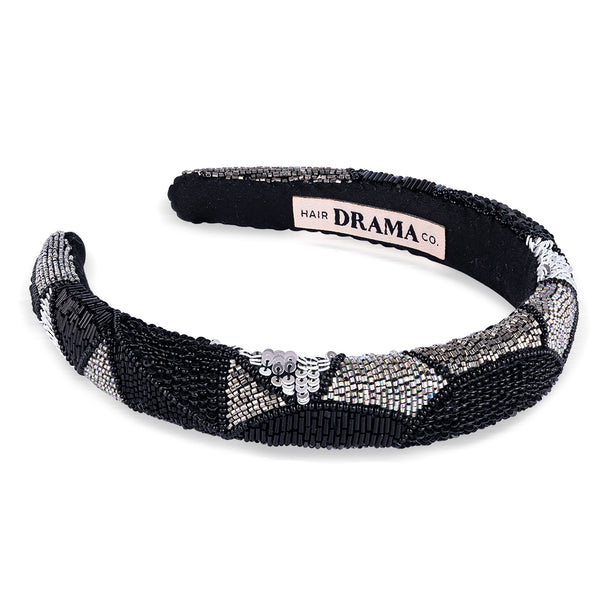 Embellished Puff Hair Band - Black