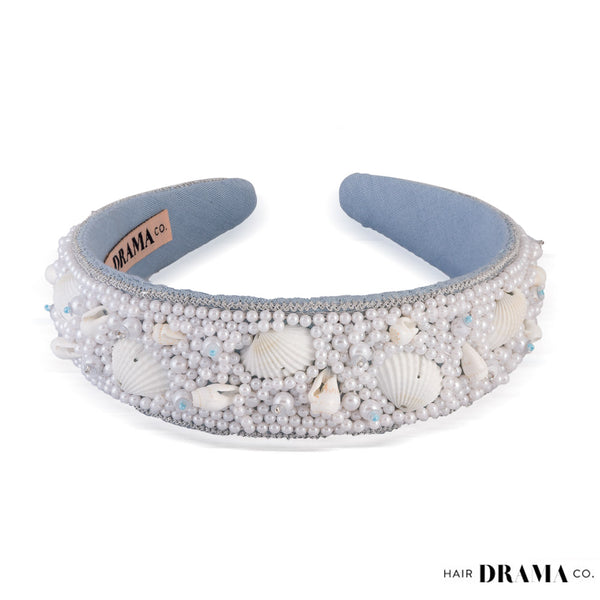 Shell & Pearl Flat Band - Blue