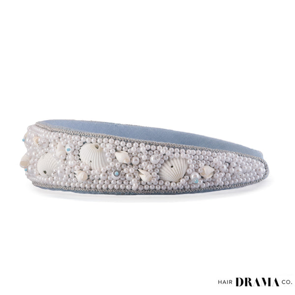 Shell & Pearl Flat Band - Blue