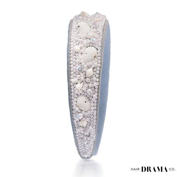 Shell & Pearl Flat Band - Blue