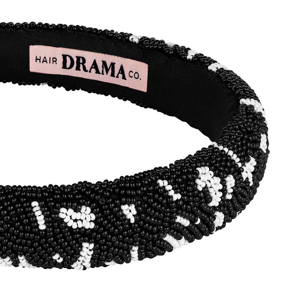 Pearl Puff Hair Band - Black & White