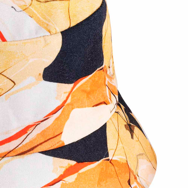 Abstract Print Bucket Hat - Yellow & Orange