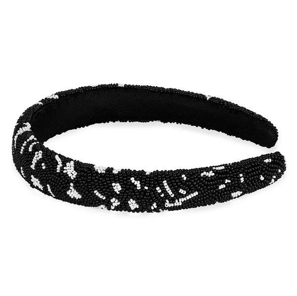 Pearl Puff Hair Band - Black & White