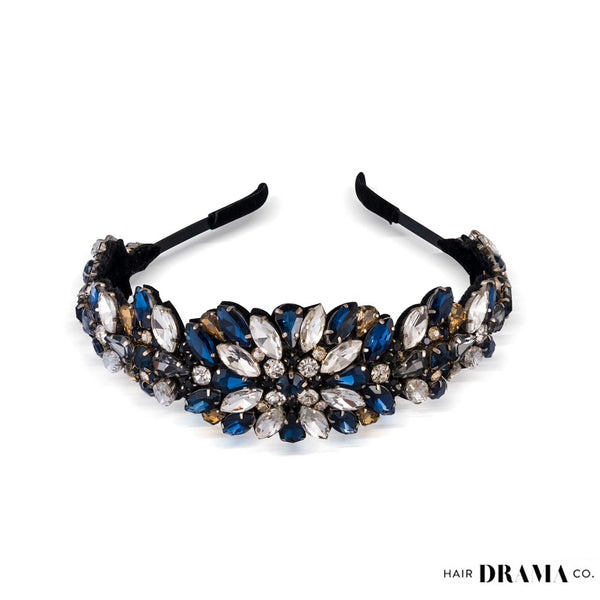Rosemary Broad Headband - Dark Blue