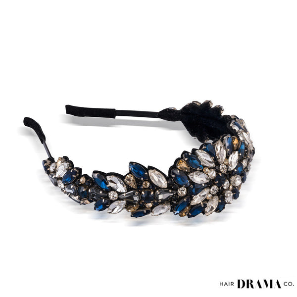 Rosemary Broad Headband - Dark Blue