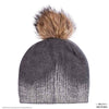 HDC x Emily in Paris Metallic Grey Real Wool Beanie with Original Fur Pom-pom & Heart Charm