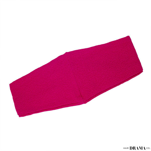 Dark Pink Textured Hair Band with Amor Metal Broach