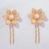 Set of 2 Blossom Pearl U Pins - Gold
