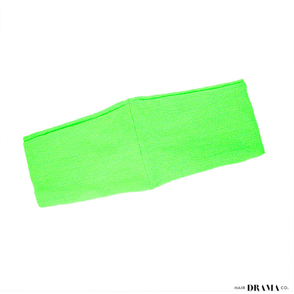 Neon Green Textured Hair Band with Starfish Metal Broach