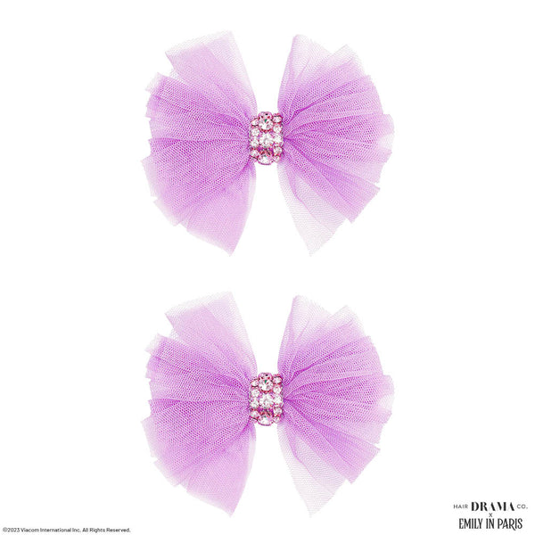 HDC x Emily in Paris Sparkling Purple Hair Bow Alligator Clip - Set of 2