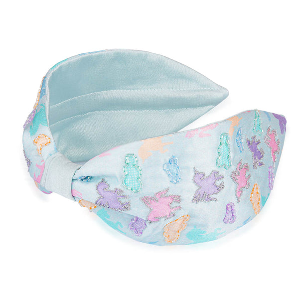 Rainbow Unicorn Knotted Hair Band - Blue