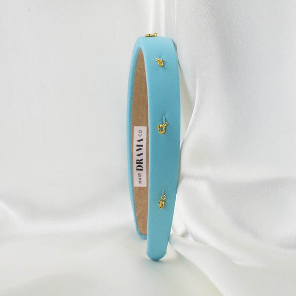 Sky Blue Puff Hair Band - 8 Charms