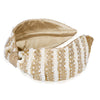 Irina Knotted Hair Band - White & Gold