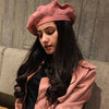 Plain Knitted Beret- Pink