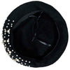 Black Beret with Pearls & Crystals