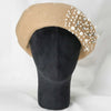 Beret with Pearls & Crystals - Tan