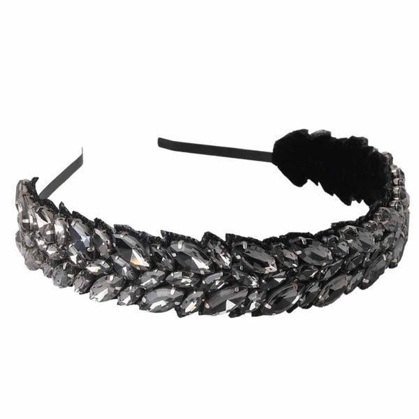Grey Rhinestoned Headband