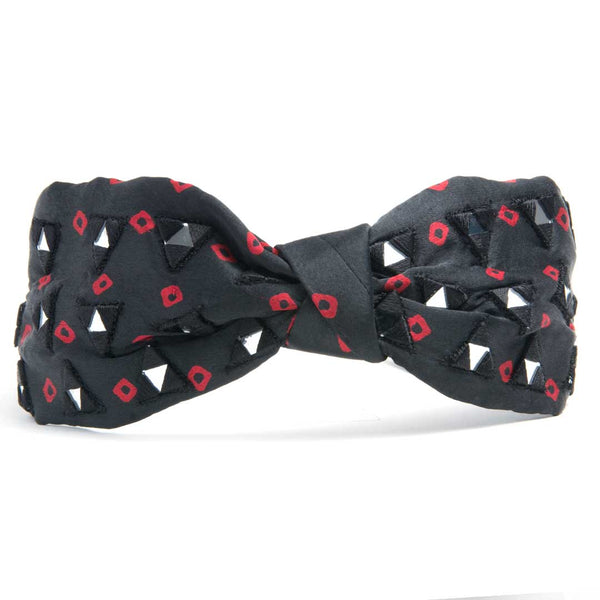 Bandhini with Mirror Work Headband-Black