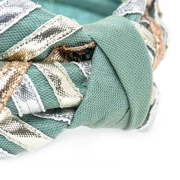 TURQUOISE GOTA TURBAN-Multi Color