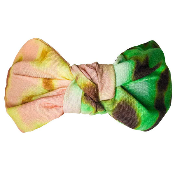 Leopard Printed Knotted Headband- Green & Orange