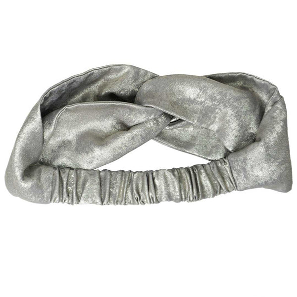 Foiled Cross-Knot Turban - Grey