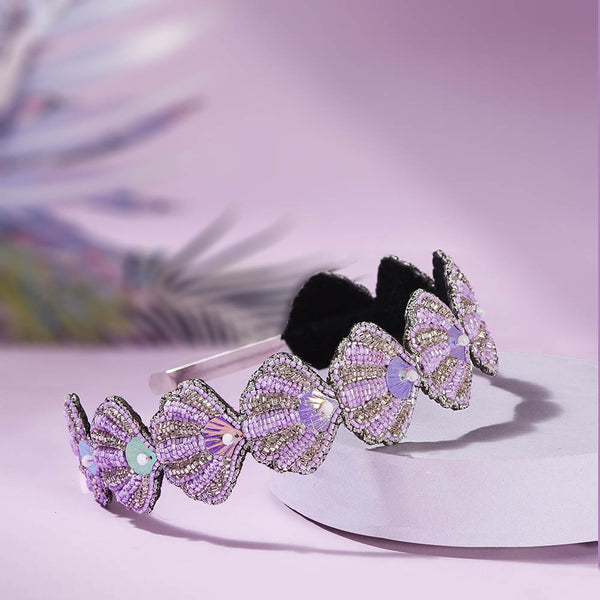 Crystal Shell Headband - Lilac