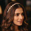 Gold-Plated Kundan, Polki and Pearls Studded Almond-shaped Head Chain