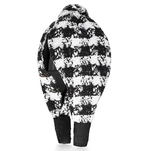 Black & White Tweed Knotted Hair Band
