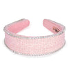 Light Pink Tweed Crystal Flat Hair Band