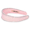 Light Pink Tweed Crystal Flat Hair Band