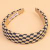 HDC x Emily in Paris Houndstooth Puff Hair Band with Heart Charm - Blue & Biege
