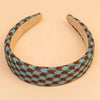 Houndstooth Puff Hair Band- Green & Brown