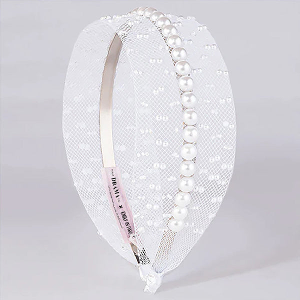 HDC x Emily in Paris Pearl Mesh Hair Band - White