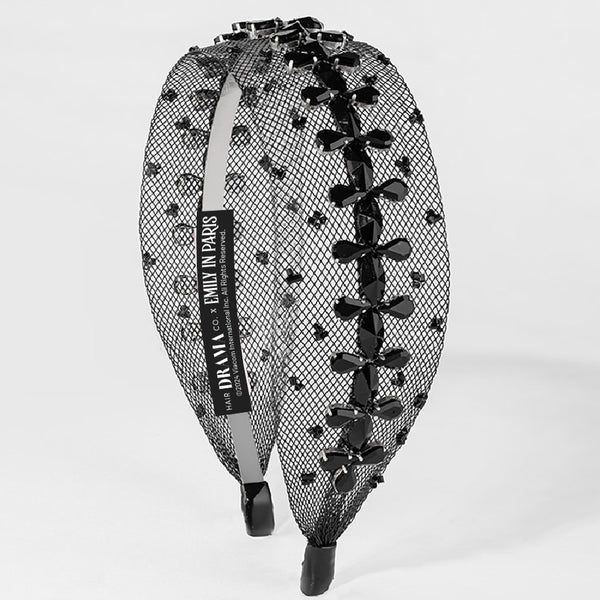 HDC x Emily in Paris Crystal Mesh Hair Band - Black
